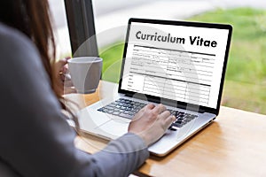 CV - Curriculum Vitae (Job interview concept with business CV re