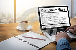 CV - Curriculum Vitae (Job interview concept with business CV re