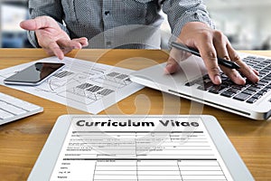 CV - Curriculum Vitae (Job interview concept with business CV re