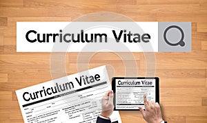 CV - Curriculum Vitae (Job interview concept with business CV re