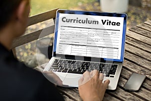 CV - Curriculum Vitae (Job interview concept with business CV re