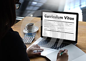 CV - Curriculum Vitae (Job interview concept with business CV re