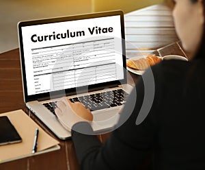 CV - Curriculum Vitae (Job interview concept with business CV re