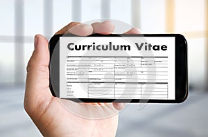 CV - Curriculum Vitae (Job interview concept with business CV re