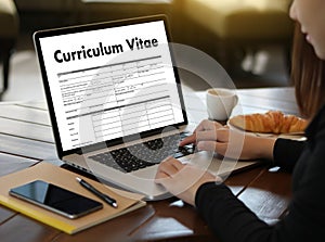 CV - Curriculum Vitae (Job interview concept with business CV re