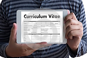 CV - Curriculum Vitae (Job interview concept with business CV re