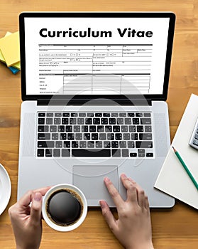 CV - Curriculum Vitae (Job interview concept with business CV re