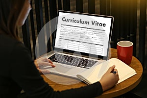 CV - Curriculum Vitae (Job interview concept with business CV re