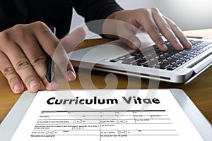 CV - Curriculum Vitae (Job interview concept with business CV re