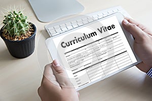 CV - Curriculum Vitae (Job interview concept with business CV re