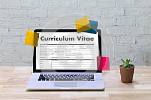 CV - Curriculum Vitae (Job interview concept with business CV re