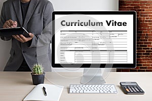 CV - Curriculum Vitae (Job interview concept with business CV re