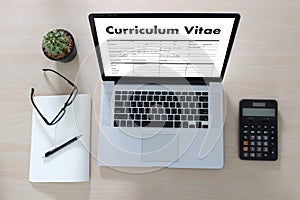 CV - Curriculum Vitae (Job interview concept with business CV re