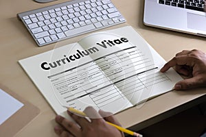 CV - Curriculum Vitae (Job interview concept with business CV re