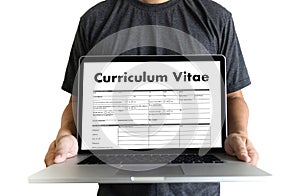 CV - Curriculum Vitae (Job interview concept with business CV re