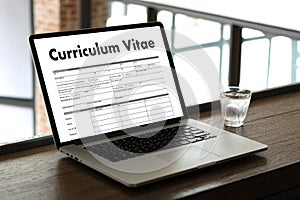 CV - Curriculum Vitae (Job interview concept with business CV re