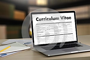 CV - Curriculum Vitae (Job interview concept with business CV re