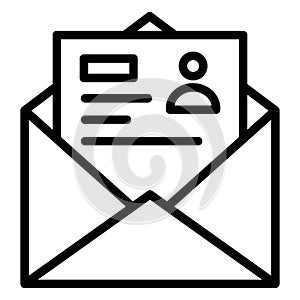 Cv, cv by mail .   Vector icon which can easily modify