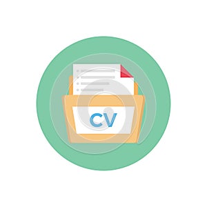 CV folder vector flat colour icon