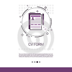 CV Form Resume Candidate Vacancy Search Web Banner With Copy Space