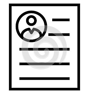 CV Isolated Vector Icon That can be easily Modified or Edited.