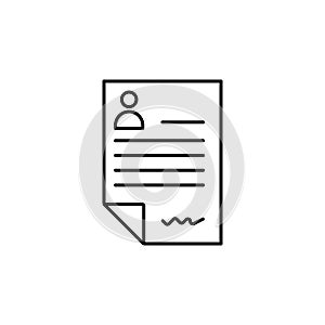 cv, job, resume line illustration icon on white background