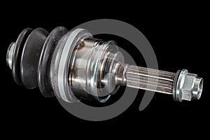 CV Joint, constant velocity joints. Part wheel of the car, isolated on black background, with clipping path