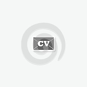 CV logo icon sticker isolated on gray background