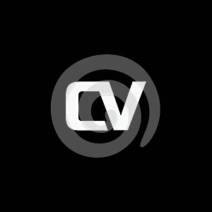 CV logo template icon isolated on black background photo