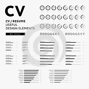 Curriculum vitae useful design elements set - Skills icons photo