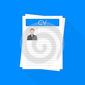 CV resume. Job interview concept. Employment, hiring concepts. Modern flat design for web banners, web sites, infographic.