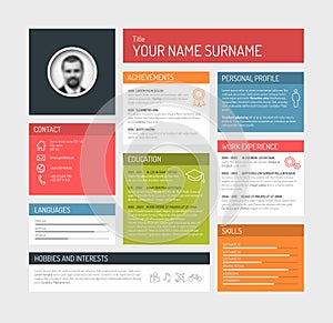 Cv / resume template dashboard photo
