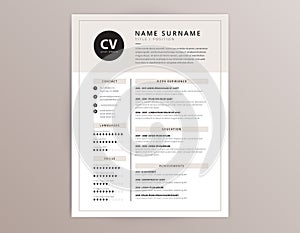 CV resume template - elegant stylish vector design