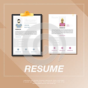 CV, resume template for a girl and man.