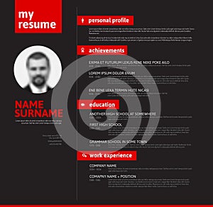 Cv / resume template with nice typography