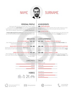 Cv / resume template photo