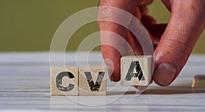 CVA acronym Cerebrovascular Accident stroke concept. CVA