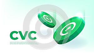 Cvc coin cryptocurrency concept banner background