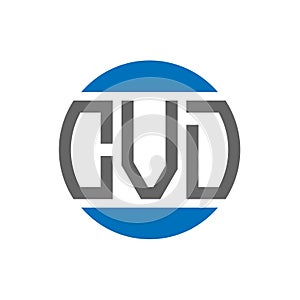 CVD letter logo design on white background. CVD creative initials circle logo concept photo