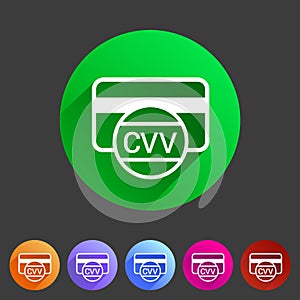 CVV card security code credit icon flat web sign symbol logo label
