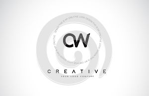 CW C W Logo Design with Black and White Creative Text Letter Vector.