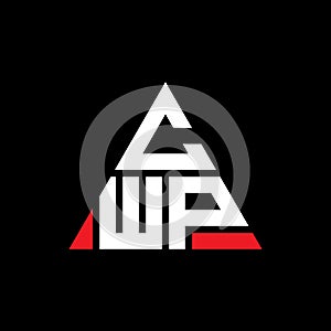 CWP triangle letter logo design with triangle shape. CWP triangle logo design monogram. CWP triangle vector logo template with red