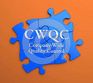 CWQC on Blue Puzzle Pieces. Business Concept.