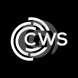 CWS letter logo design on black background. CWS creative initials letter logo concept. CWS letter design