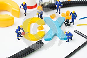 CX, Customer Experience concept, miniature figure worker building alphabet CX at the center, important of customer centric