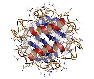 CXCL1 cytokine (AKA melanoma growth-stimulatory activity), chemical structure. Implicated in the pathogenesis of melanoma skin ca