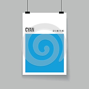 Cyan blue color template CMYK poster