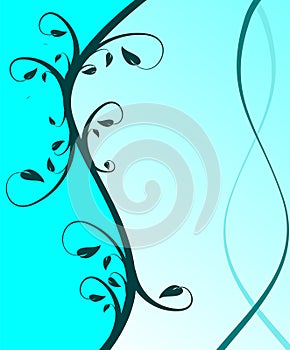 Cyan Blue Floral Background