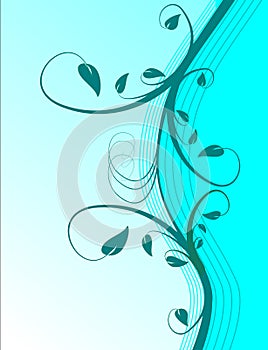 Cyan Floral Background