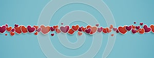 Cyan Header Red Purple Hearts Stripe